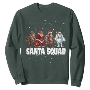 Funny Christmas Bigfoot Sweatshirt Santa Squad Sasquatch Cosplay Elf Santa Snowman TS11 Dark Forest Green Print Your Wear