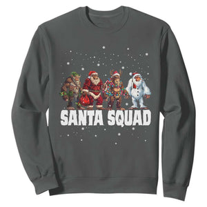 Funny Christmas Bigfoot Sweatshirt Santa Squad Sasquatch Cosplay Elf Santa Snowman TS11 Dark Heather Print Your Wear