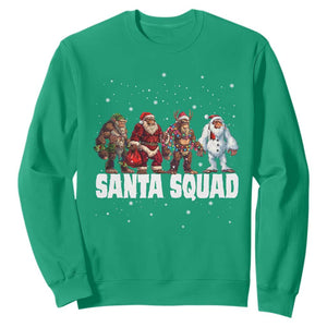 Funny Christmas Bigfoot Sweatshirt Santa Squad Sasquatch Cosplay Elf Santa Snowman TS11 Irish Green Print Your Wear
