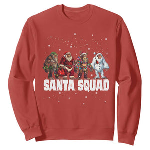 Funny Christmas Bigfoot Sweatshirt Santa Squad Sasquatch Cosplay Elf Santa Snowman TS11 Red Print Your Wear