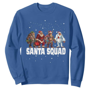 Funny Christmas Bigfoot Sweatshirt Santa Squad Sasquatch Cosplay Elf Santa Snowman TS11 Royal Blue Print Your Wear