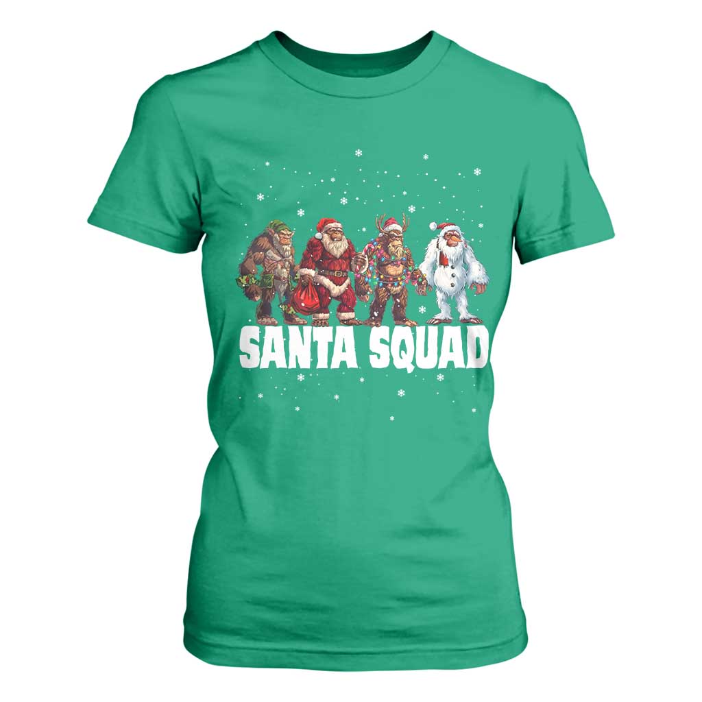Funny Christmas Bigfoot T Shirt For Women Santa Squad Sasquatch Cosplay Elf Santa Snowman TS11 Irish Green Print Your Wear