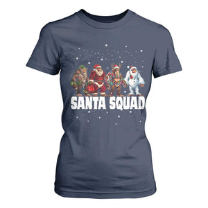 Funny Christmas Bigfoot T Shirt For Women Santa Squad Sasquatch Cosplay Elf Santa Snowman TS11 Navy Print Your Wear