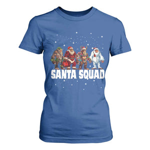 Funny Christmas Bigfoot T Shirt For Women Santa Squad Sasquatch Cosplay Elf Santa Snowman TS11 Royal Blue Print Your Wear