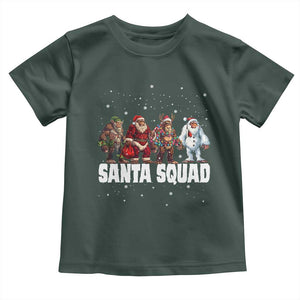 Funny Christmas Bigfoot Toddler T Shirt Santa Squad Sasquatch Cosplay Elf Santa Snowman TS11 Dark Forest Green Print Your Wear
