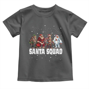 Funny Christmas Bigfoot Toddler T Shirt Santa Squad Sasquatch Cosplay Elf Santa Snowman TS11 Dark Heather Print Your Wear