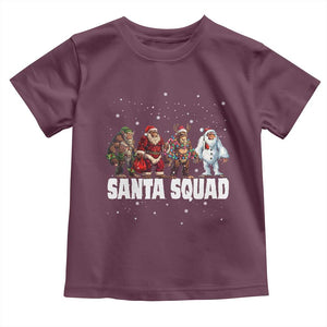 Funny Christmas Bigfoot Toddler T Shirt Santa Squad Sasquatch Cosplay Elf Santa Snowman TS11 Maroon Print Your Wear