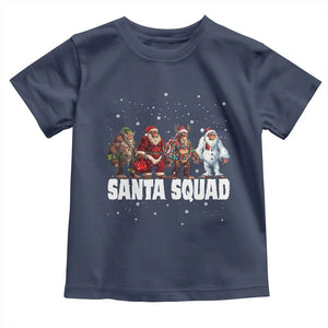 Funny Christmas Bigfoot Toddler T Shirt Santa Squad Sasquatch Cosplay Elf Santa Snowman TS11 Navy Print Your Wear
