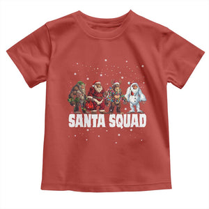 Funny Christmas Bigfoot Toddler T Shirt Santa Squad Sasquatch Cosplay Elf Santa Snowman TS11 Red Print Your Wear