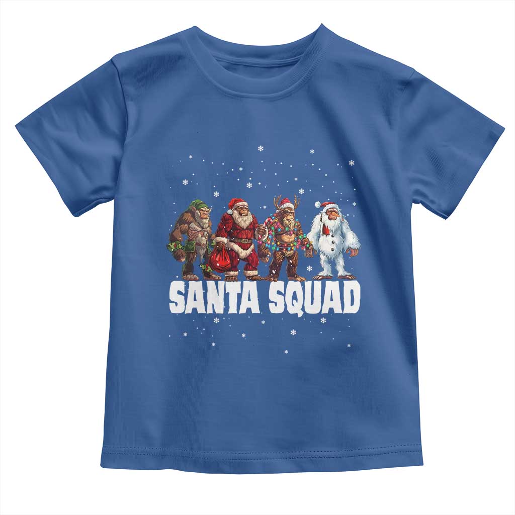 Funny Christmas Bigfoot Toddler T Shirt Santa Squad Sasquatch Cosplay Elf Santa Snowman TS11 Royal Blue Print Your Wear