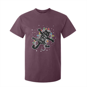 Funny Christmas It's Fine I'm Fine Everything Is Fine T Shirt For Kid Black Cat TS11 Maroon Print Your Wear