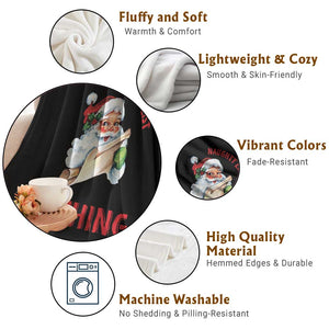 Funny Christmas Vintage Santa Throw Blanket I'm On The Naughty List And I Regret Nothing TS11 Print Your Wear