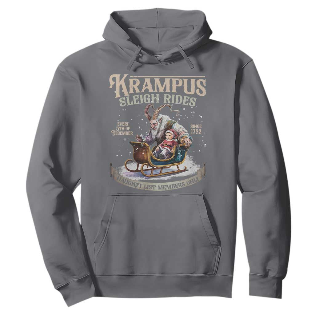 Yule Hoodie Krampus Sleigh Rides For Naughty List Members Only Xmas TS11 Charcoal Print Your Wear