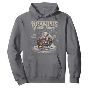 Yule Hoodie Krampus Sleigh Rides For Naughty List Members Only Xmas TS11 Charcoal Print Your Wear