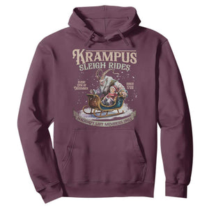 Yule Hoodie Krampus Sleigh Rides For Naughty List Members Only Xmas TS11 Maroon Print Your Wear