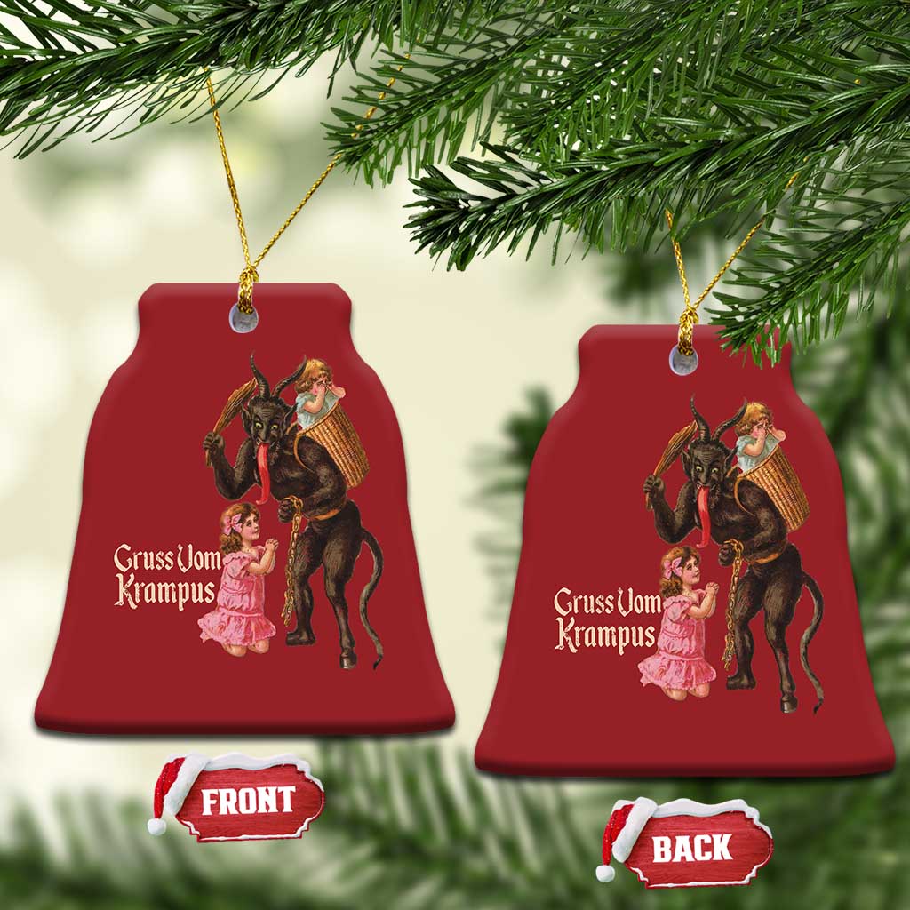 Xmas Creepy Krampus Christmas Ornament Greetings From Gruss Vom Krampus TS11 Bell Flake Red Print Your Wear
