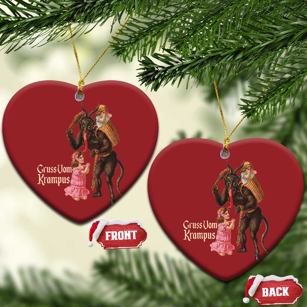 Xmas Creepy Krampus Christmas Ornament Greetings From Gruss Vom Krampus TS11 Heart Red Print Your Wear