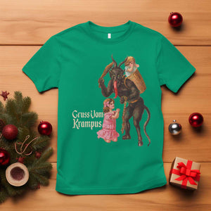 Christmas Creepy Krampus T Shirt Greetings From Gruss Vom Krampus TS11 Irish Green Print Your Wear