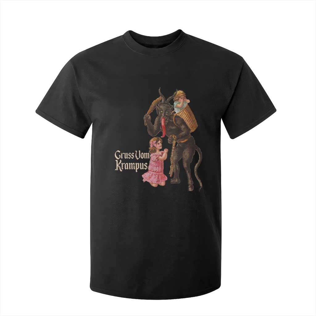 Christmas Creepy Krampus T Shirt For Kid Greetings From Gruss Vom Krampus TS11 Black Print Your Wear