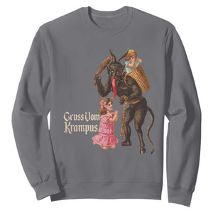 Christmas Creepy Krampus Sweatshirt Greetings From Gruss Vom Krampus TS11 Charcoal Print Your Wear