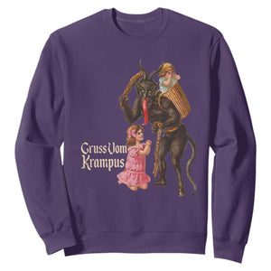 Christmas Creepy Krampus Sweatshirt Greetings From Gruss Vom Krampus TS11 Purple Print Your Wear