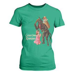 Christmas Creepy Krampus T Shirt For Women Greetings From Gruss Vom Krampus TS11 Irish Green Print Your Wear