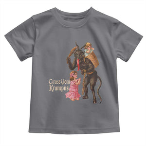 Christmas Creepy Krampus Toddler T Shirt Greetings From Gruss Vom Krampus TS11 Charcoal Print Your Wear