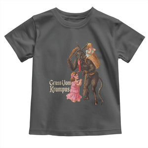 Christmas Creepy Krampus Toddler T Shirt Greetings From Gruss Vom Krampus TS11 Dark Heather Print Your Wear