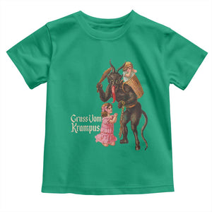Christmas Creepy Krampus Toddler T Shirt Greetings From Gruss Vom Krampus TS11 Irish Green Print Your Wear