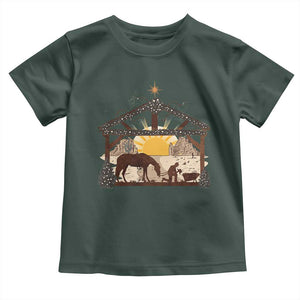 Christmas Western Baby Shirt True Story Jesus Cowboy Nativity Scene TS11 Dark Forest Green Print Your Wear