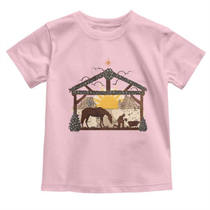 Christmas Western Baby Shirt True Story Jesus Cowboy Nativity Scene TS11 Light Pink Print Your Wear