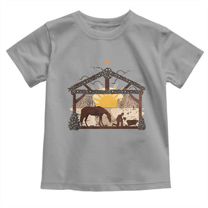 Christmas Western Baby Shirt True Story Jesus Cowboy Nativity Scene TS11 Sport Gray Print Your Wear