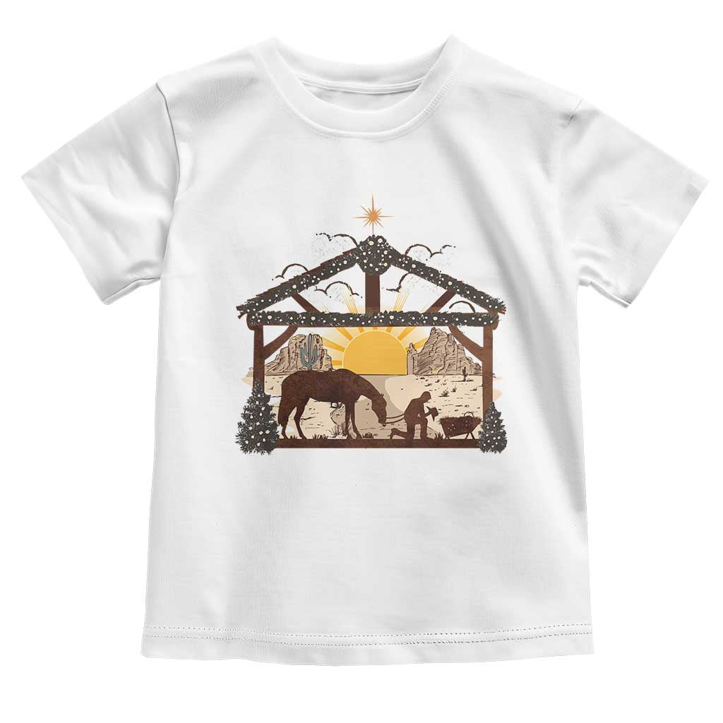 Christmas Western Baby Shirt True Story Jesus Cowboy Nativity Scene TS11 White Print Your Wear