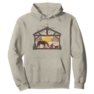 Christmas Western Hoodie True Story Jesus Cowboy Nativity Scene TS11 Sand Print Your Wear