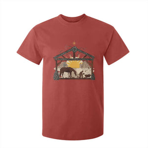 Christmas Western T Shirt For Kid True Story Jesus Cowboy Nativity Scene TS11 Red Print Your Wear