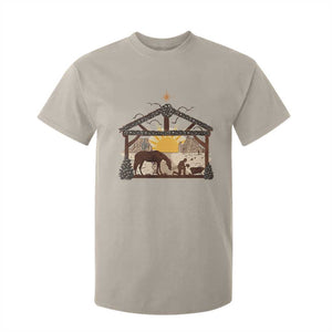 Christmas Western T Shirt For Kid True Story Jesus Cowboy Nativity Scene TS11 Sand Print Your Wear
