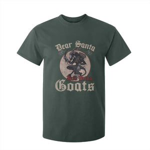 Funny Yule Christmas T Shirt For Kid Dear Santa Just Bring Goats Krampus TS11 Dark Forest Green Print Your Wear