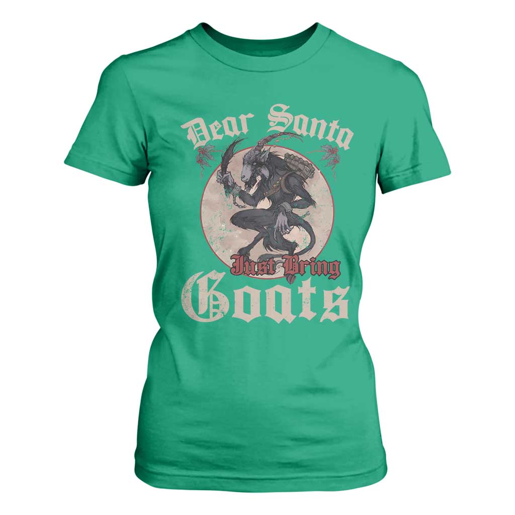 Funny Yule Christmas T Shirt For Women Dear Santa Just Bring Goats Krampus TS11 Irish Green Print Your Wear