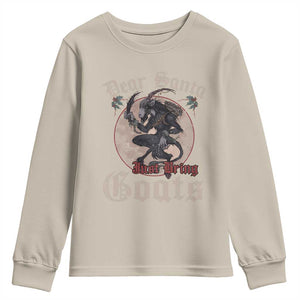 Funny Yule Christmas Youth Sweatshirt Dear Santa Just Bring Goats Krampus TS11 Sand Print Your Wear
