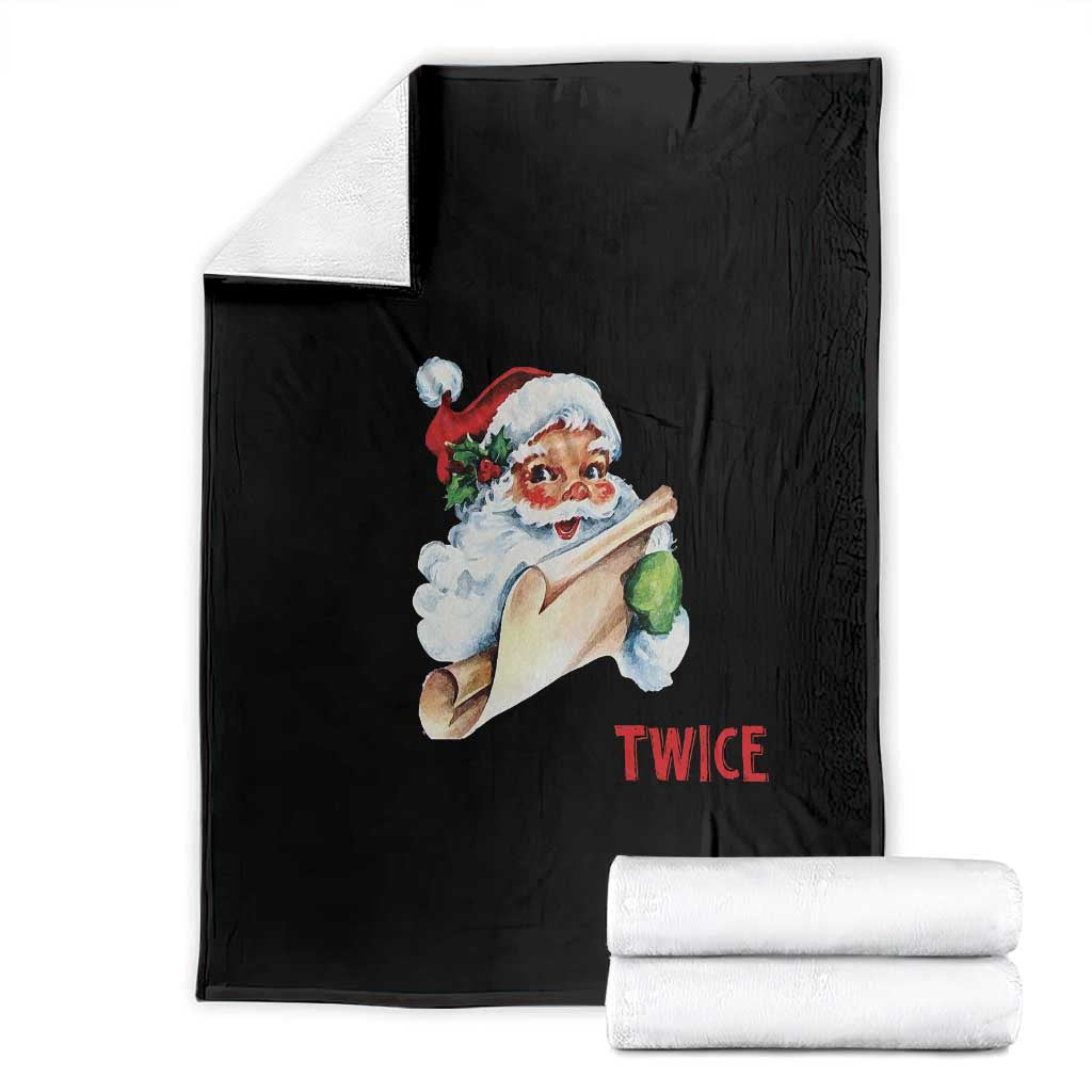Funny Christmas Vintage Santa Throw Blanket Makin' A List And Checkin' It Twice Naughty Or Nice List TS11 Black Print Your Wear