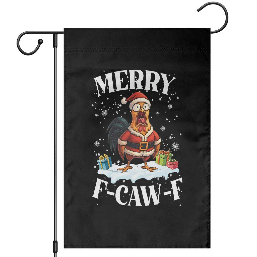 Funny F Caw F Chicken Christmas Garden Flag Merry F Caw F Quote Holiday TS11 Black Print Your Wear