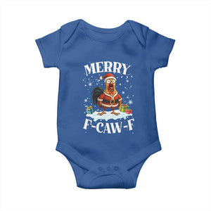 Funny F Caw F Chicken Christmas Baby Onesie Merry F Caw F Quote Holiday TS11 Royal Blue Print Your Wear