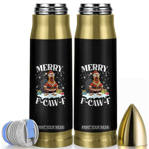 Funny F Caw F Chicken Christmas Bullet Tumbler Merry F Caw F Quote Holiday TS11 Black Print Your Wear