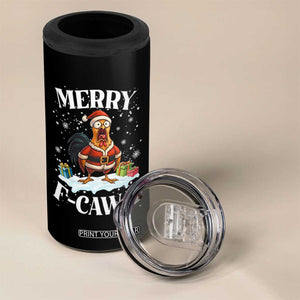 Funny F Caw F Chicken Christmas 4 in 1 Can Cooler Tumbler Merry F Caw F Quote Holiday TS11 Print Your Wear