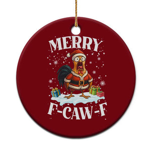 Funny F Caw F Chicken Christmas Ceramic Ornament Merry F Caw F Quote Holiday TS11 1pc Red Print Your Wear