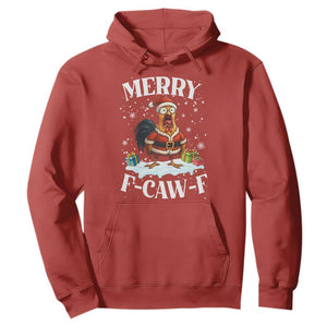 Funny F Caw F Chicken Christmas Hoodie Merry F Caw F Quote Holiday TS11 Red Print Your Wear