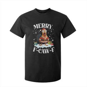 Funny F Caw F Chicken Christmas T Shirt For Kid Merry F Caw F Quote Holiday TS11 Black Print Your Wear