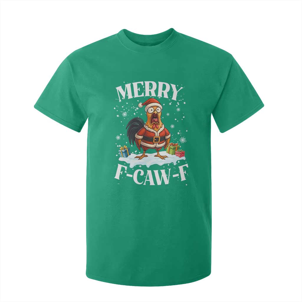 Funny F Caw F Chicken Christmas T Shirt For Kid Merry F Caw F Quote Holiday TS11 Irish Green Print Your Wear