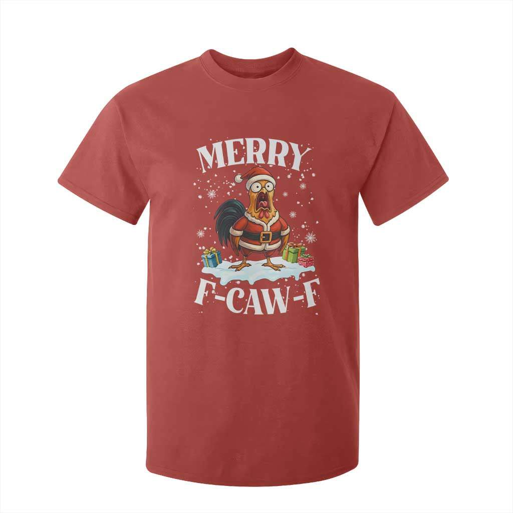 Funny F Caw F Chicken Christmas T Shirt For Kid Merry F Caw F Quote Holiday TS11 Red Print Your Wear