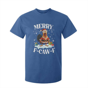 Funny F Caw F Chicken Christmas T Shirt For Kid Merry F Caw F Quote Holiday TS11 Royal Blue Print Your Wear
